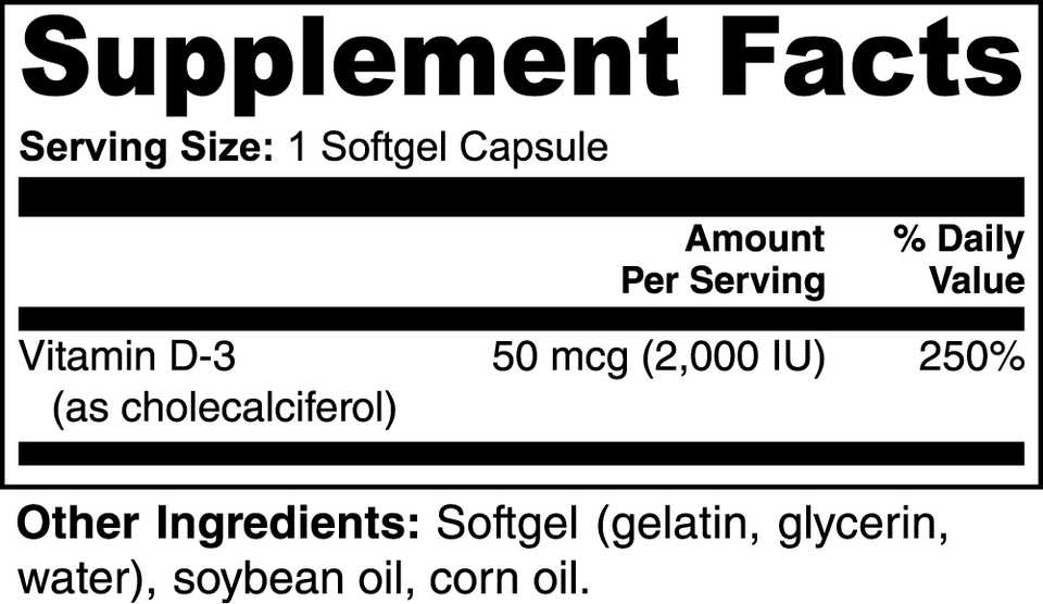 Vitamin D3 2,000 IU